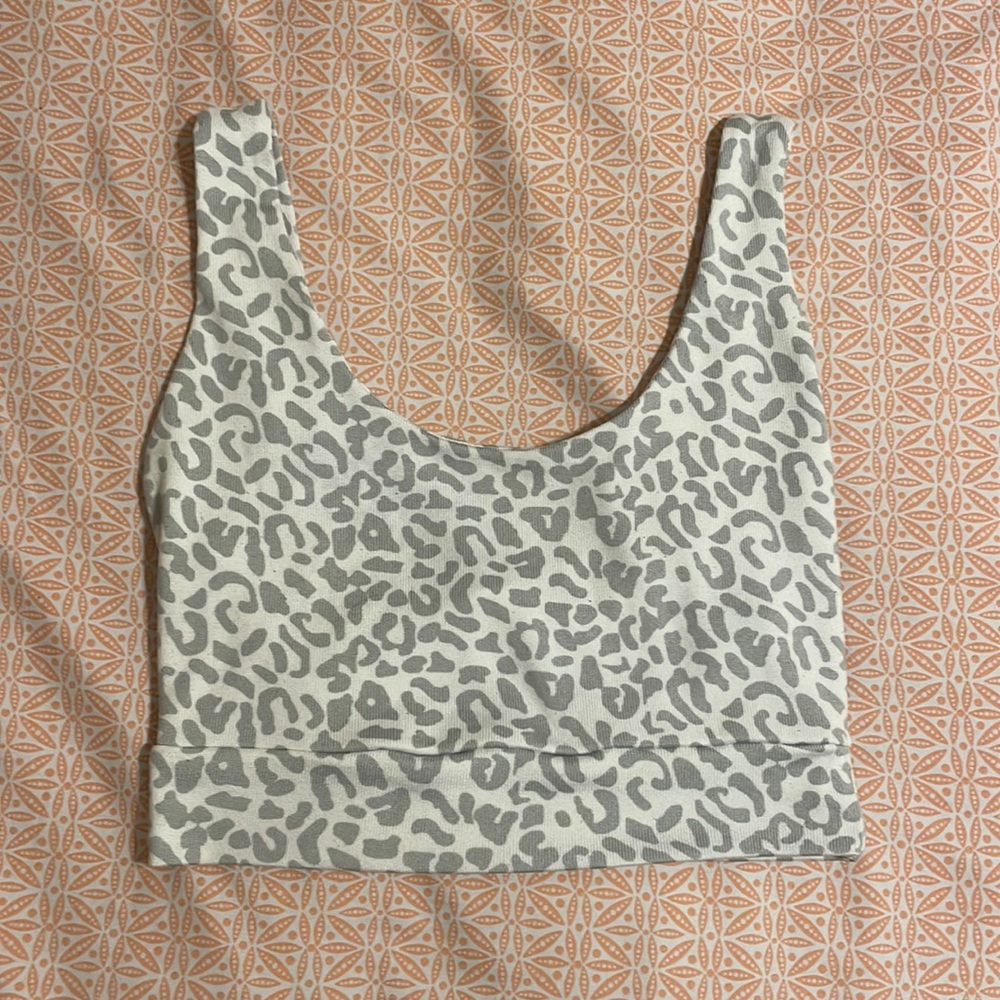 White and Grey Cheeta Print Tank
